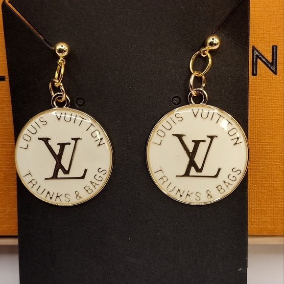 Louis Vuitton Zipper pulls (2) 25 mm plus .925 Earring Posts - Picture 1 of 7